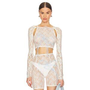 Zemeta Secret Dare Shrug in Ivory Small New Womens Bolero Crop Cardigan